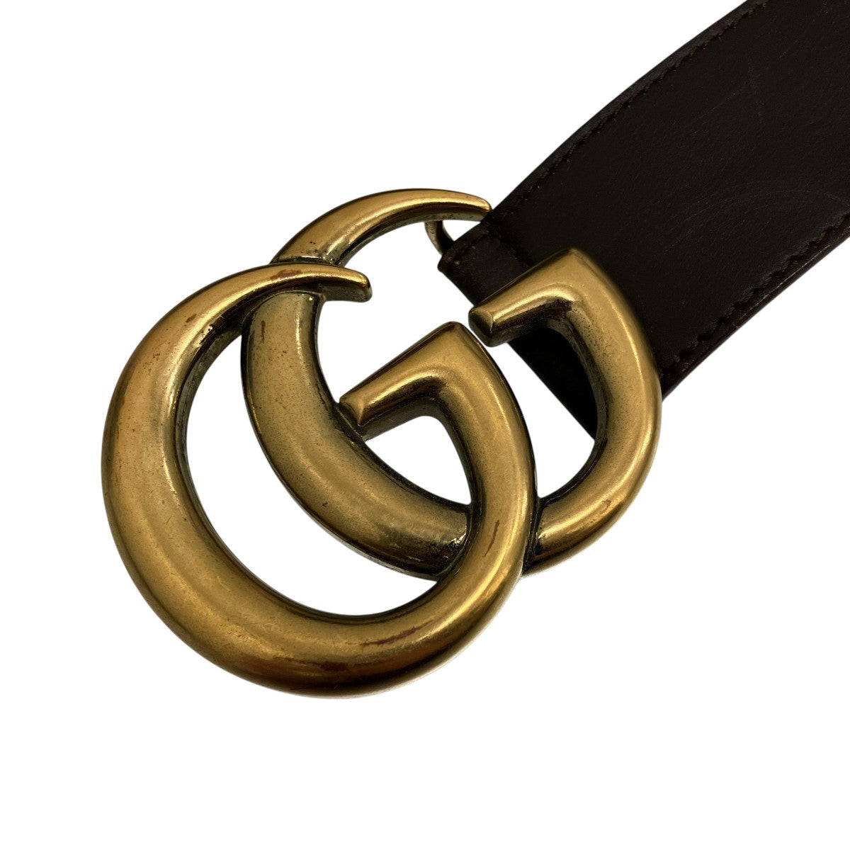 Gucci GG Marmont Buckle Belt Brown - Pre-owned