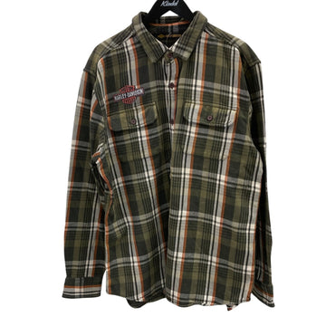 Harley-Davidson Heavy Flannel Check Shirt Green/Black - Pre-owned