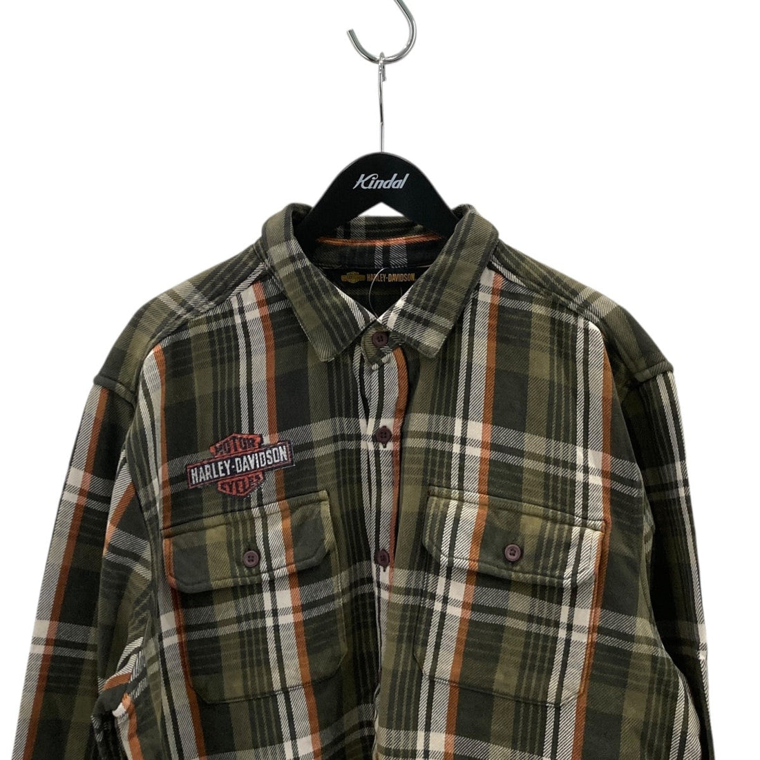 Harley-Davidson Heavy Flannel Check Shirt Green/Black - Pre-owned