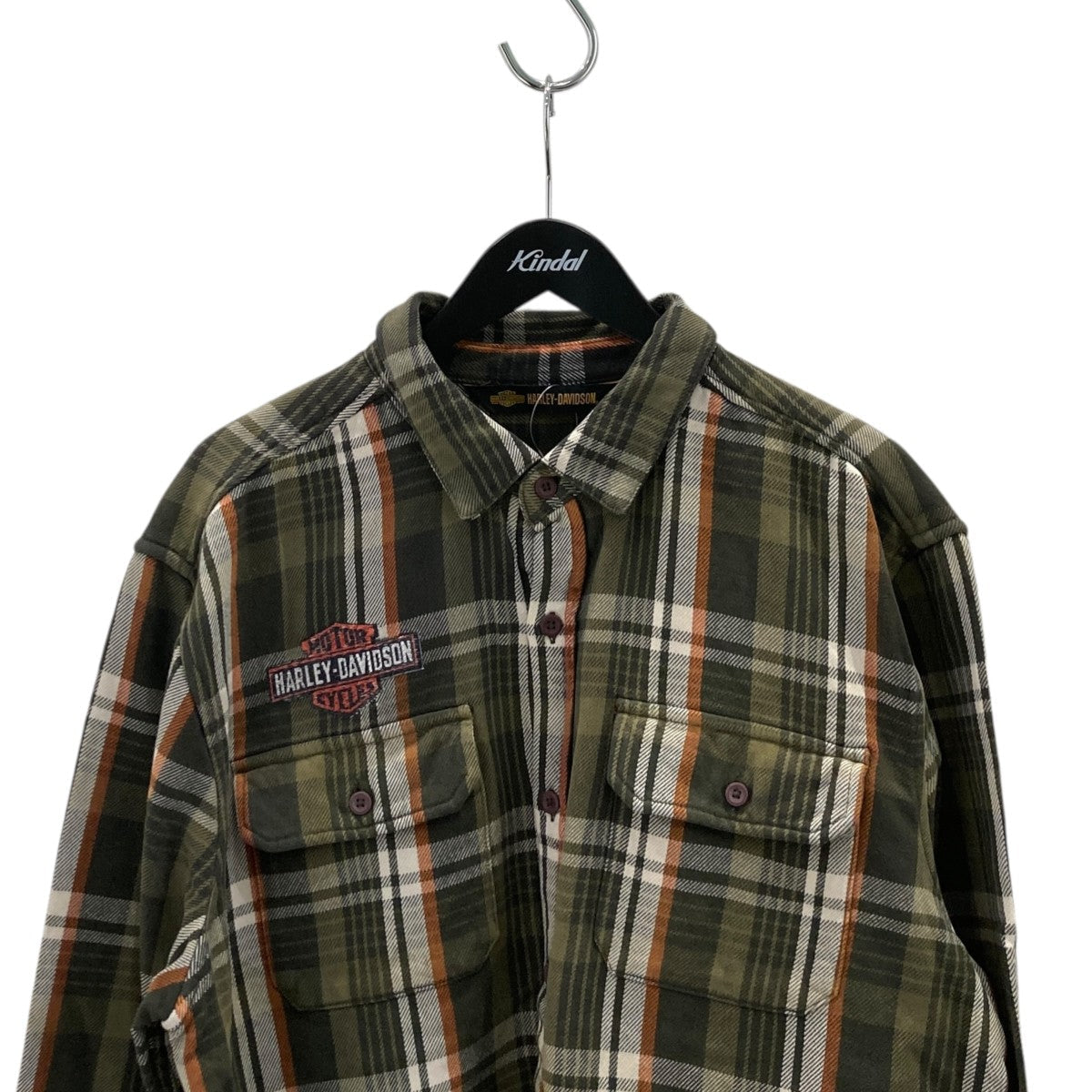 Harley-Davidson Heavy Flannel Check Shirt Green/Black - Pre-owned