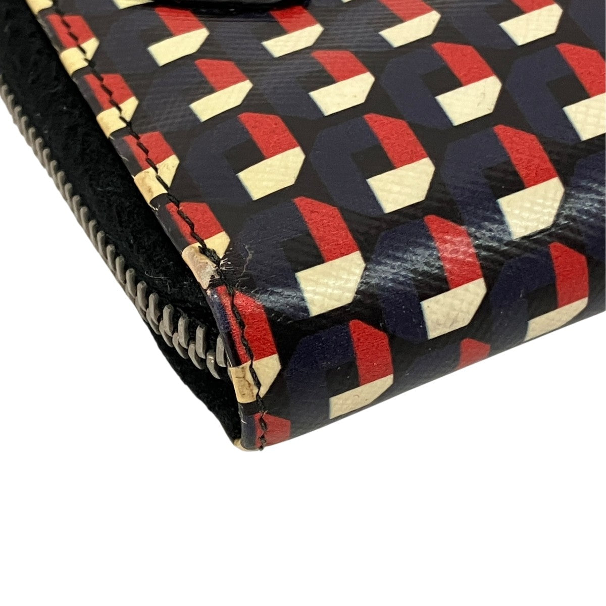 Prada Long Wallet Black / Red / Navy - Pre-owned