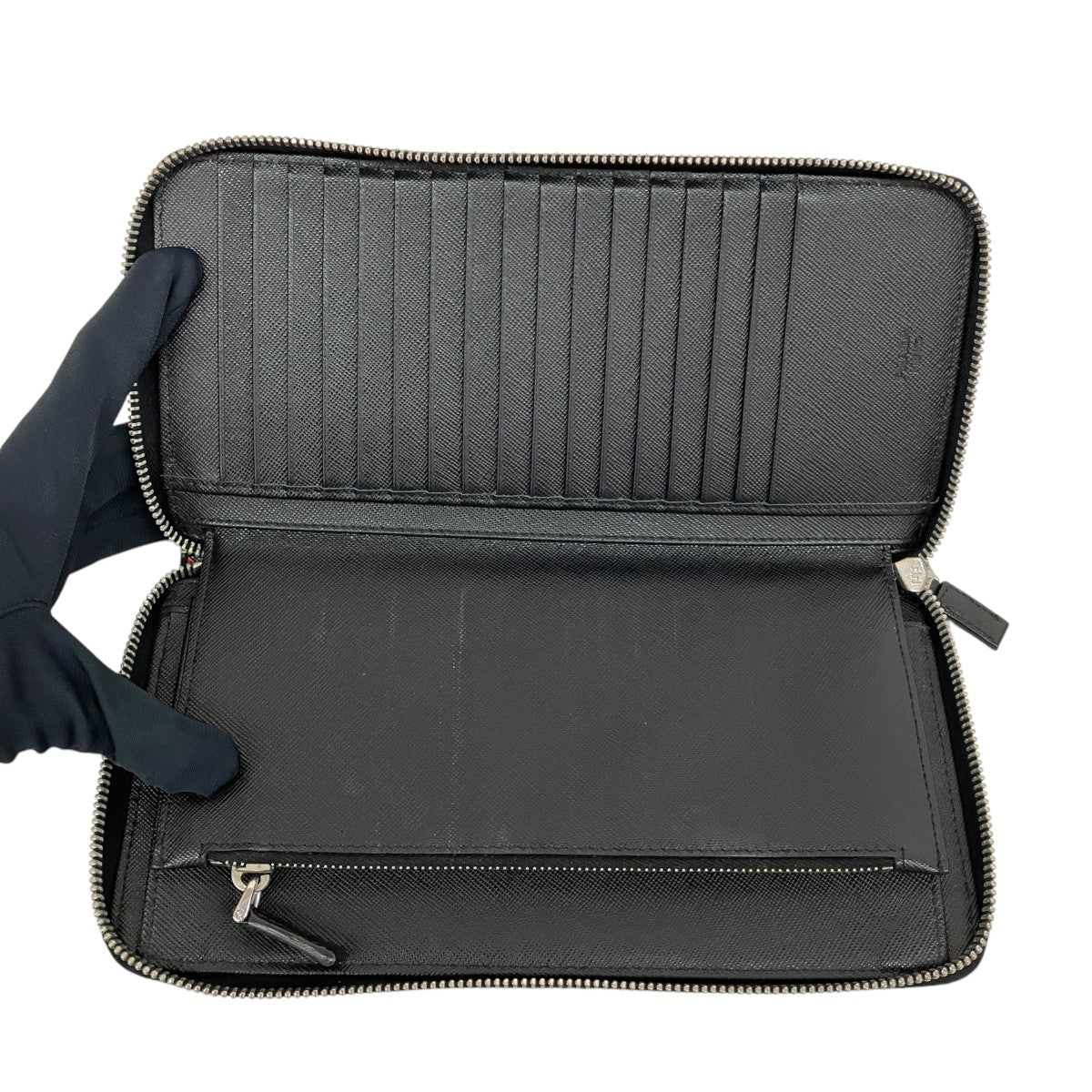 Prada Long Wallet Black / Red / Navy - Pre-owned