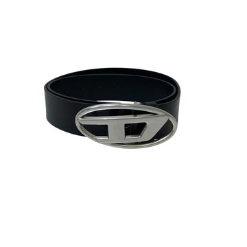 Diesel Oval D Leather Belt Black - Pre-owned