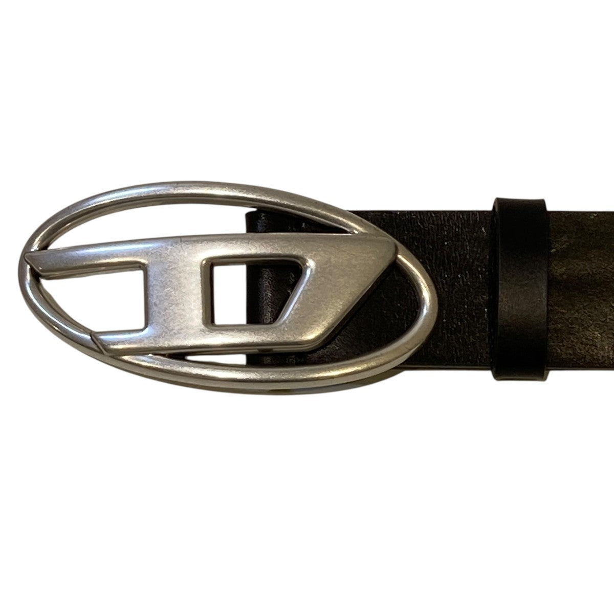 Diesel Oval D Leather Belt Black - Pre-owned