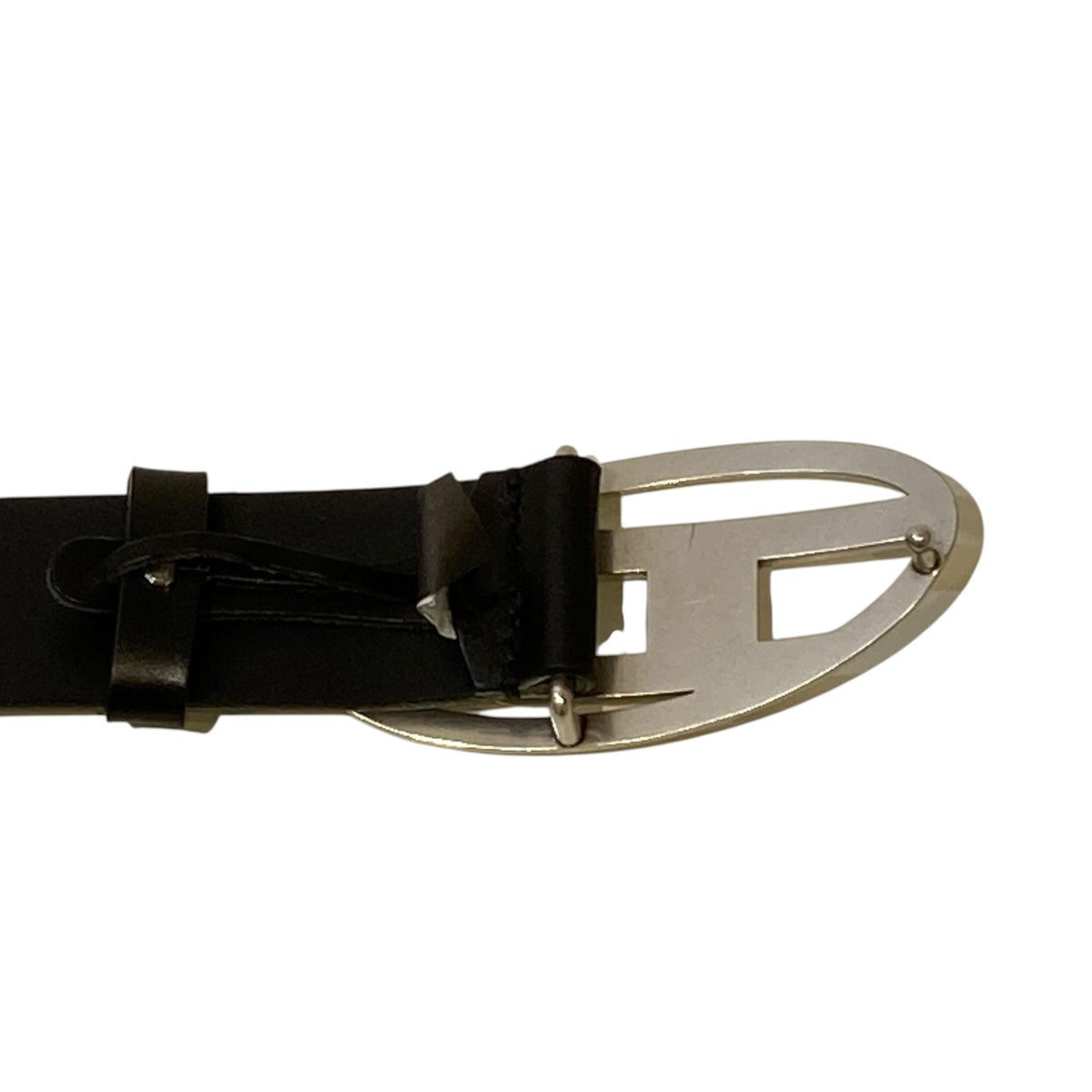 Diesel Oval D Leather Belt Black - Pre-owned