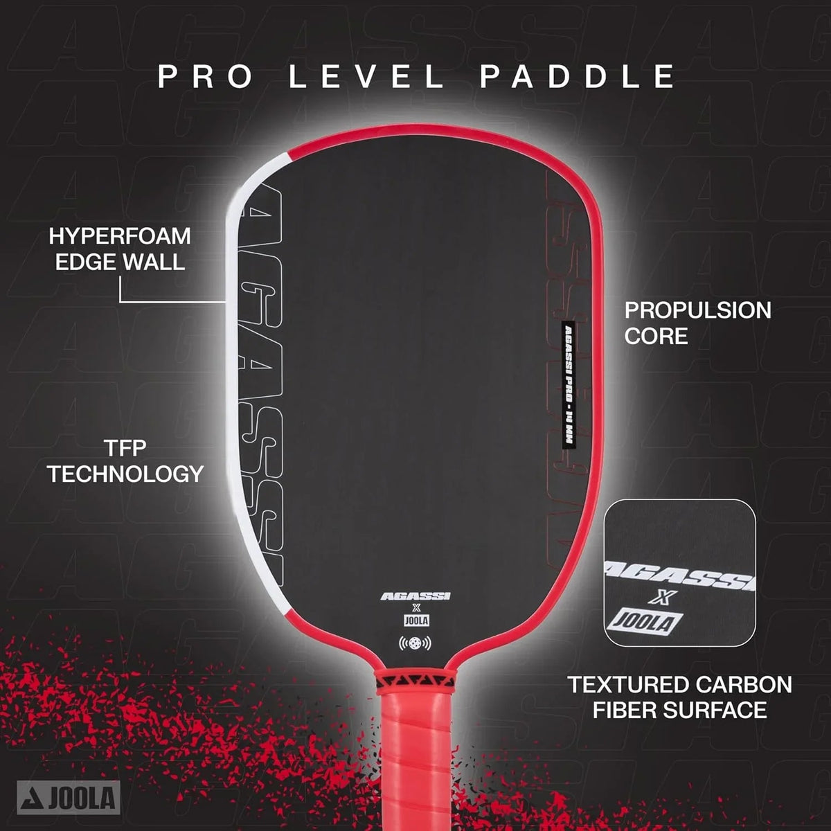 JOOLA Agassi Pro 14mm Pickleball Paddle (6)