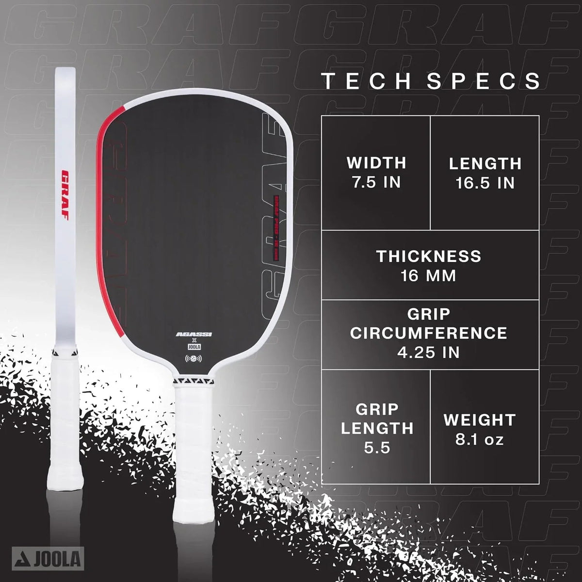 JOOLA Graf Pro 16mm Pickleball Paddle (8)