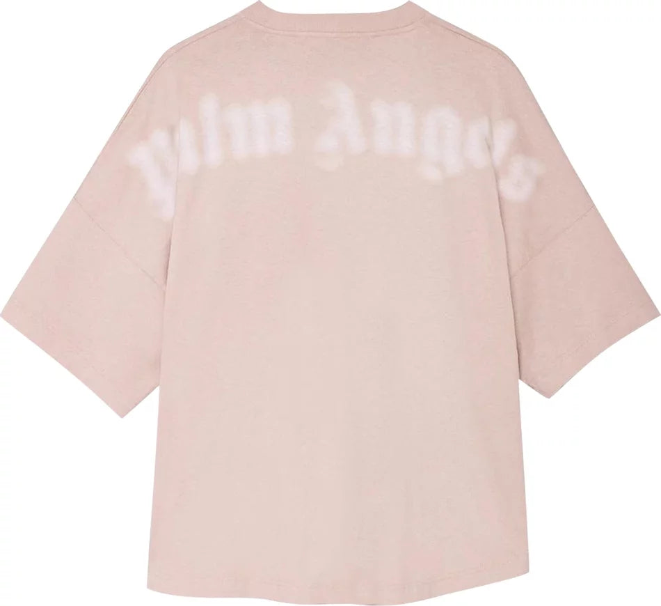 Palm Angels Blurred Logo Over Tee 'Mauve/White'