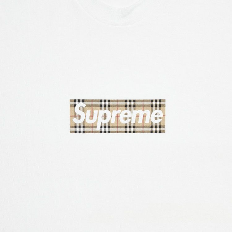 Supreme x Burberry Box Logo Tee 'White' | Supreme – Free Society