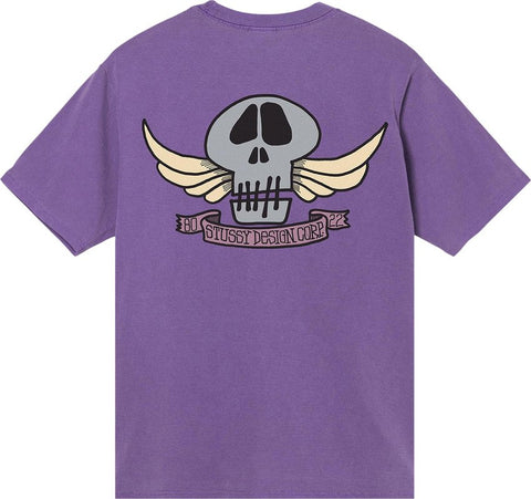 Stussy Skull Wings 50-50 Logo Purple Pigment T-shirt