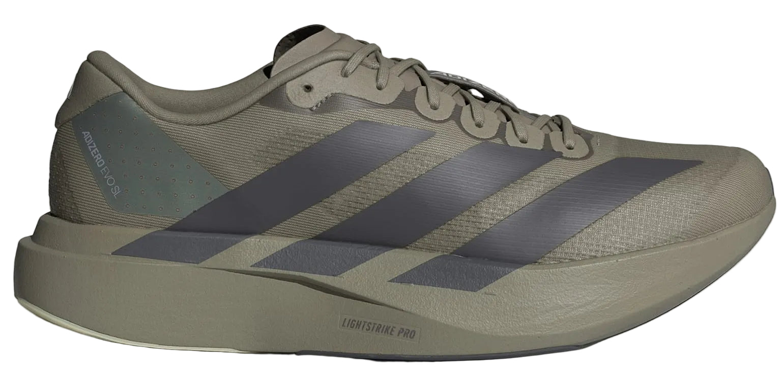 Adidas Adizero Evo SL running shoes in Silver Pebble Iron Metallic