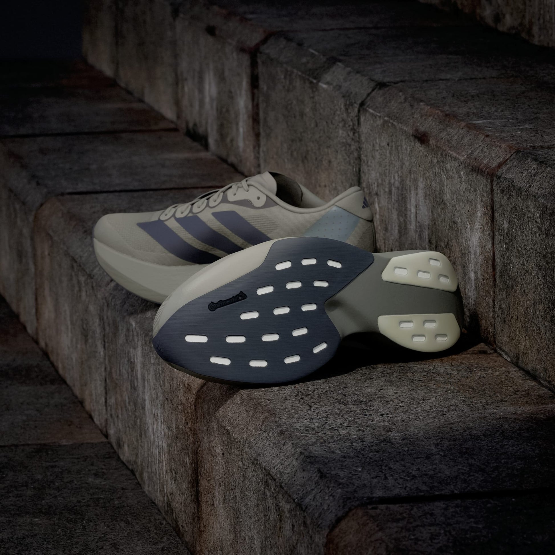 Adidas Adizero Evo SL running shoes in Silver Pebble Iron Metallic