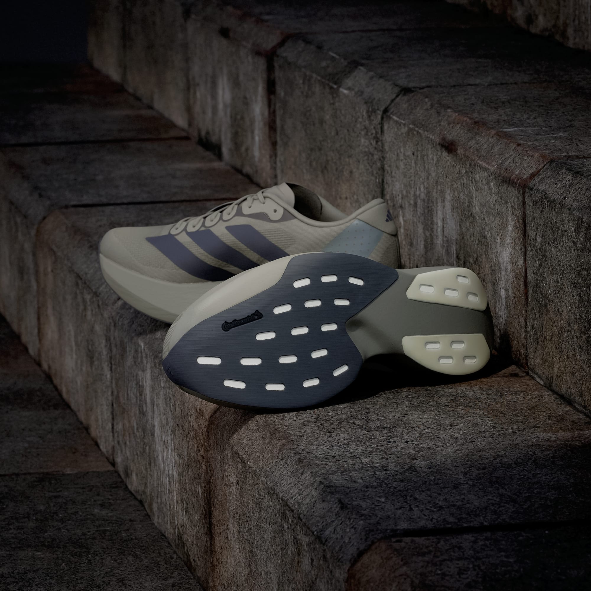 Adidas Adizero Evo SL running shoes in Silver Pebble Iron Metallic