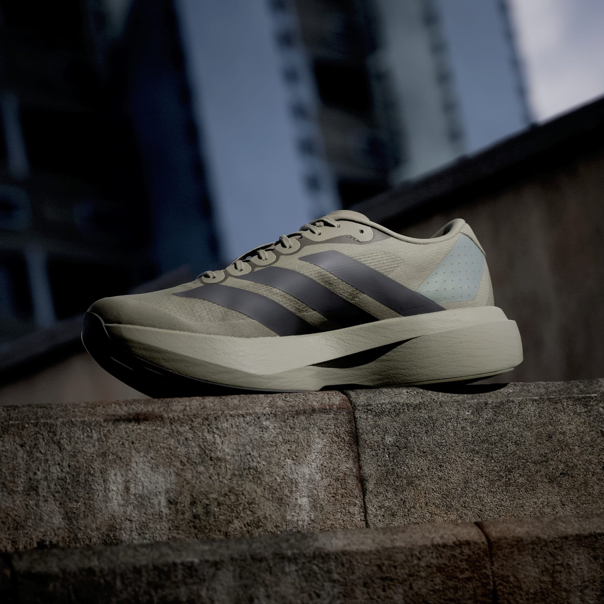 Adidas Adizero Evo SL running shoes in Silver Pebble Iron Metallic