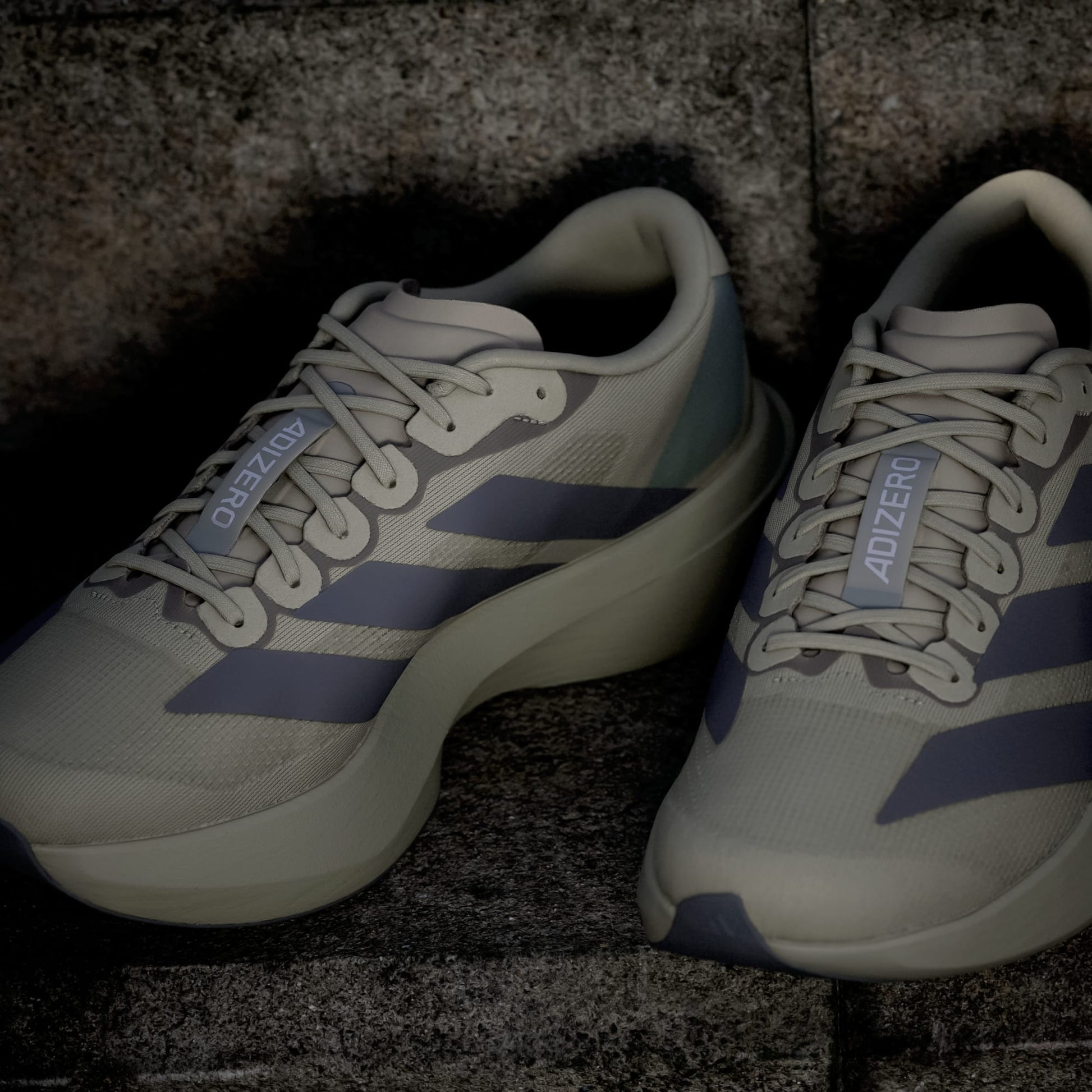 Adidas Adizero Evo SL running shoes in Silver Pebble Iron Metallic