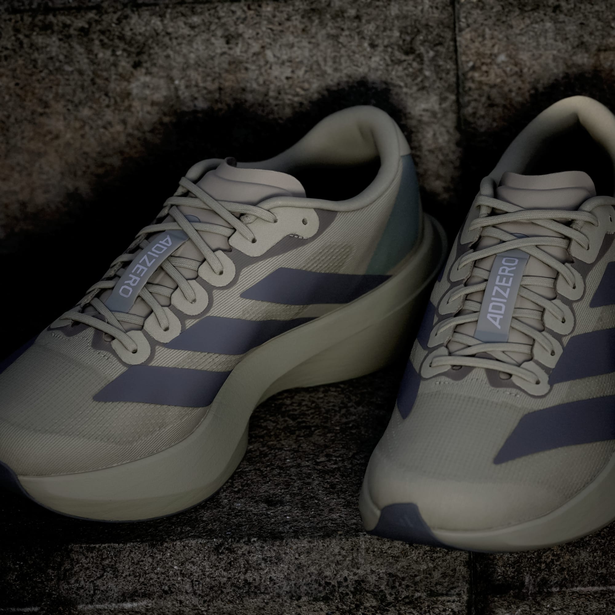 Adidas Adizero Evo SL running shoes in Silver Pebble Iron Metallic