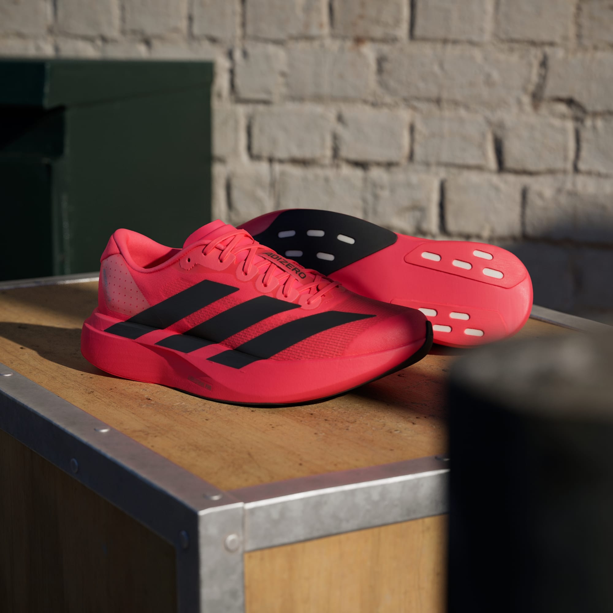Adidas Adizero Evo SL running shoes in Lucid Red Core Black