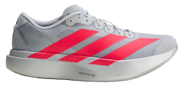 Adidas Adizero Evo SL running shoes in Silver Metallic Lucid Red