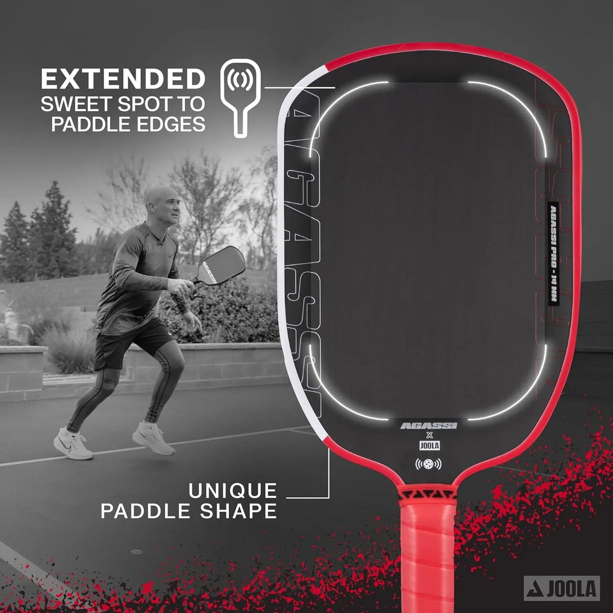 JOOLA Agassi Pro 14mm Pickleball Paddle (4)