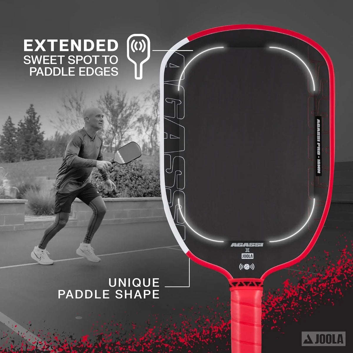 JOOLA Agassi Pro 16mm Pickleball Paddle (8)