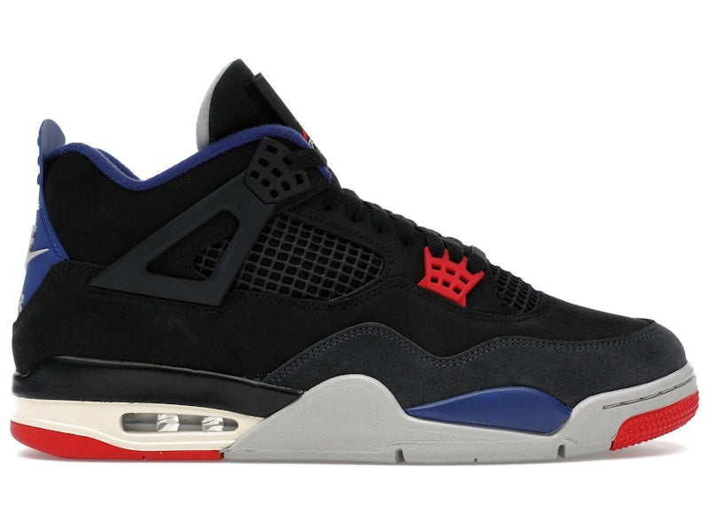 Jordan 4 Retro Rare Air (White Lettering) – Black/Laser Blue-White-Fire Red