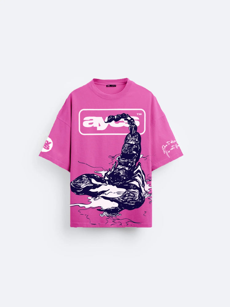 Stinger Scorpion Oversized T-Shirt (Pink)- AYCS