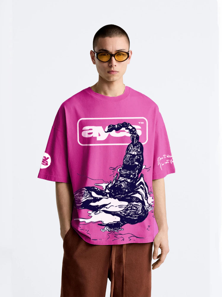 Stinger Scorpion Oversized T-Shirt (Pink)- AYCS