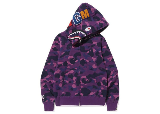 BAPE Color Camo Shark Full Zip Hoodie (FW21) Purple – Purple