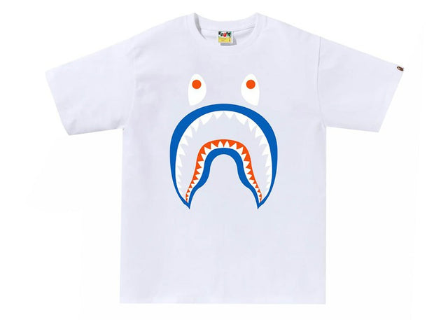 BAPE Colors Shark PONR Tee White – White
