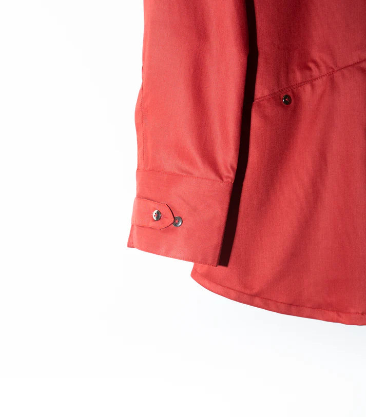 Red Cotton Sateen Shirt Male