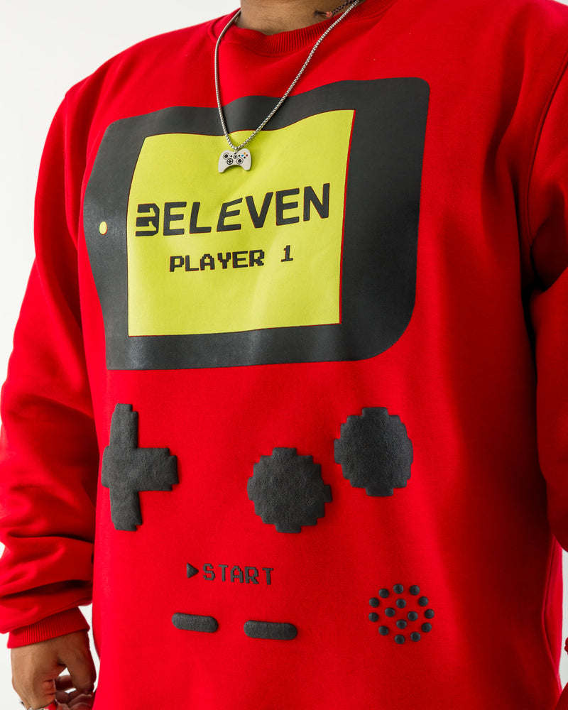 3Eleven Will you be my player 2 red sweatshirt