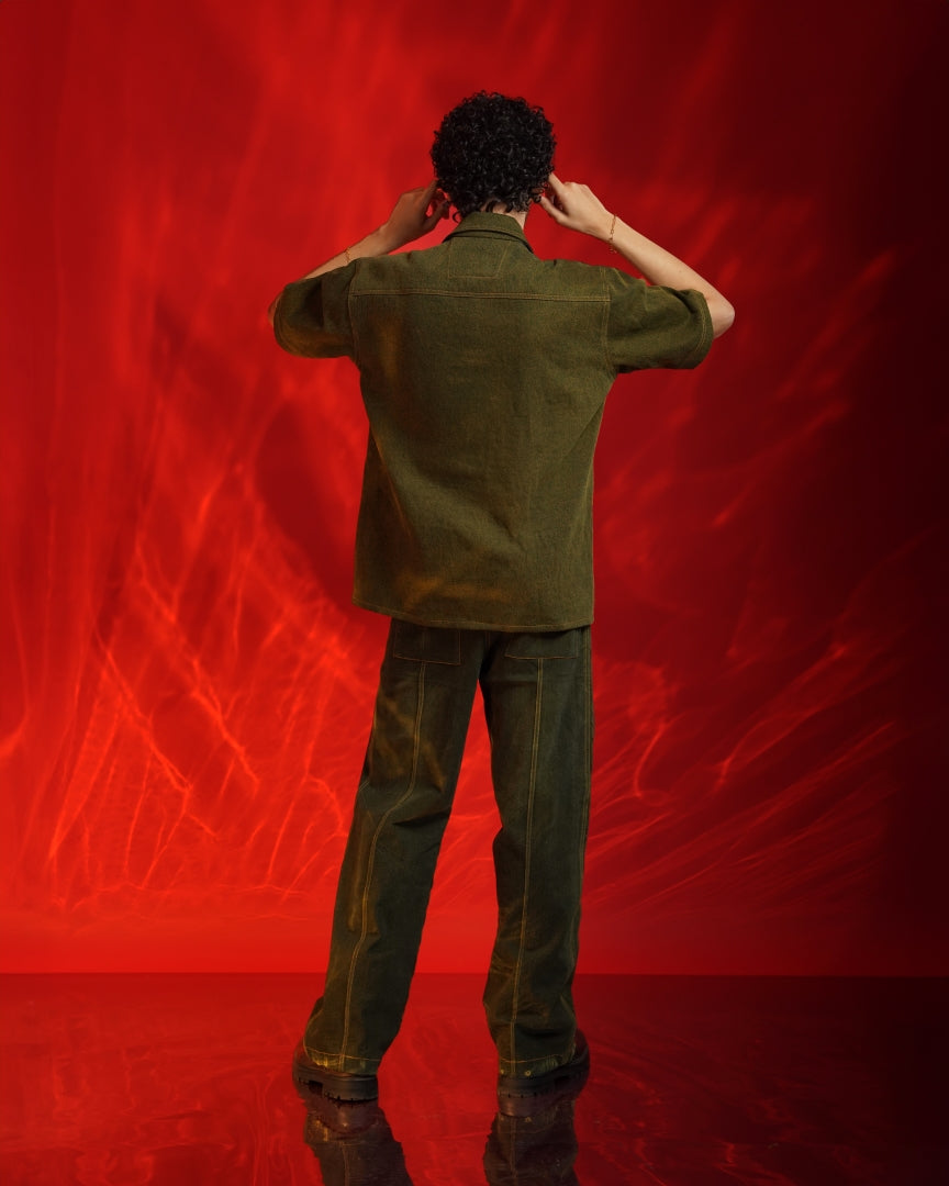 Unisex washed Denim Shirt with seams