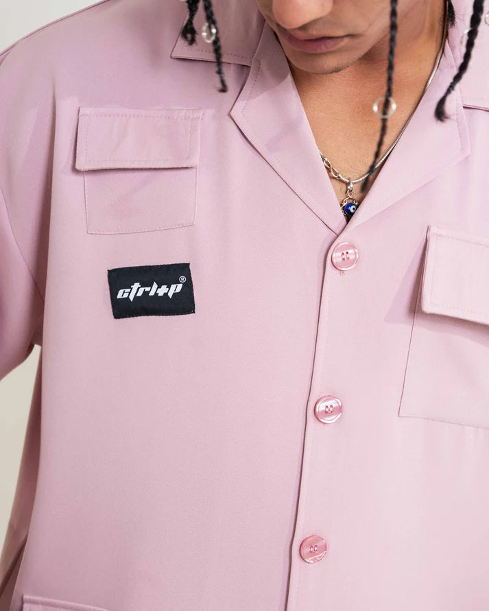 QUAD POCKET PINK SHIRT