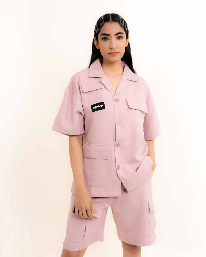 QUAD POCKET PINK SHIRT