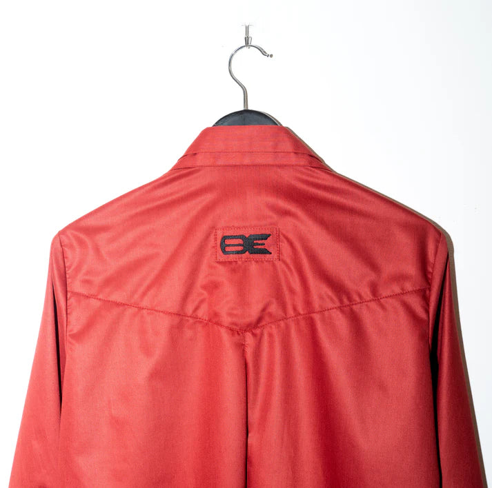 Red Cotton Sateen Shirt Male