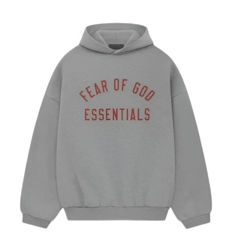 essential ss25 fleece heather grey hoodie streetwear apparel