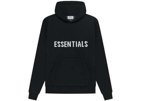 essentials ss20 knit hoodie black