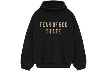 essential ss25 black & gold hoodie streetwear apparel