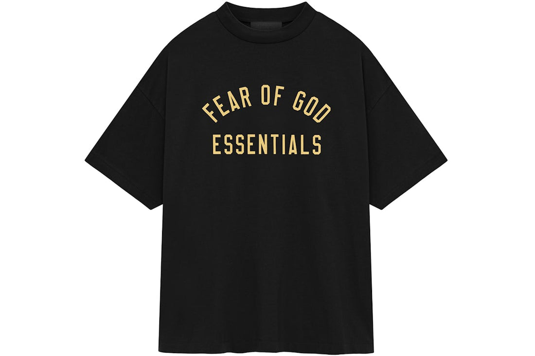 essential tee ss25 black & gold streetwear apparel