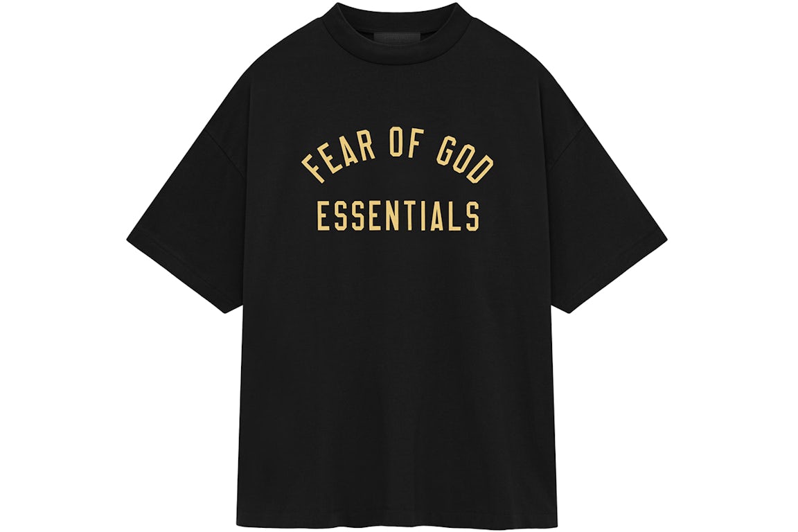 essential tee ss25 black & gold streetwear apparel