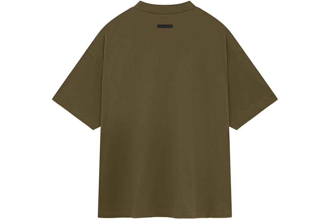 eesential tee ss25 dark olive streetwear apparel