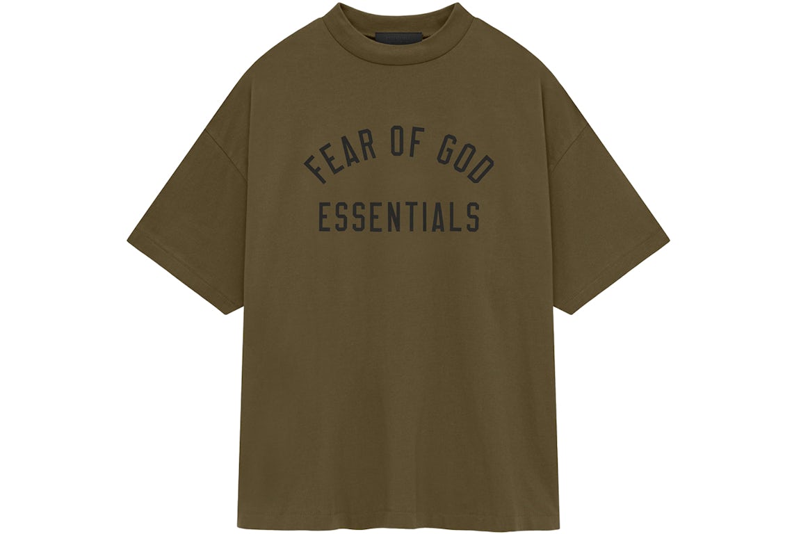 eesential tee ss25 dark olive streetwear apparel