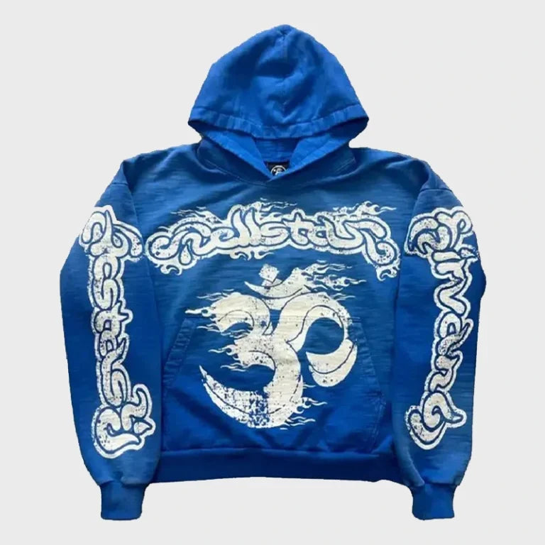 Hellstar blue hoodie premium streetwear sweatshirt