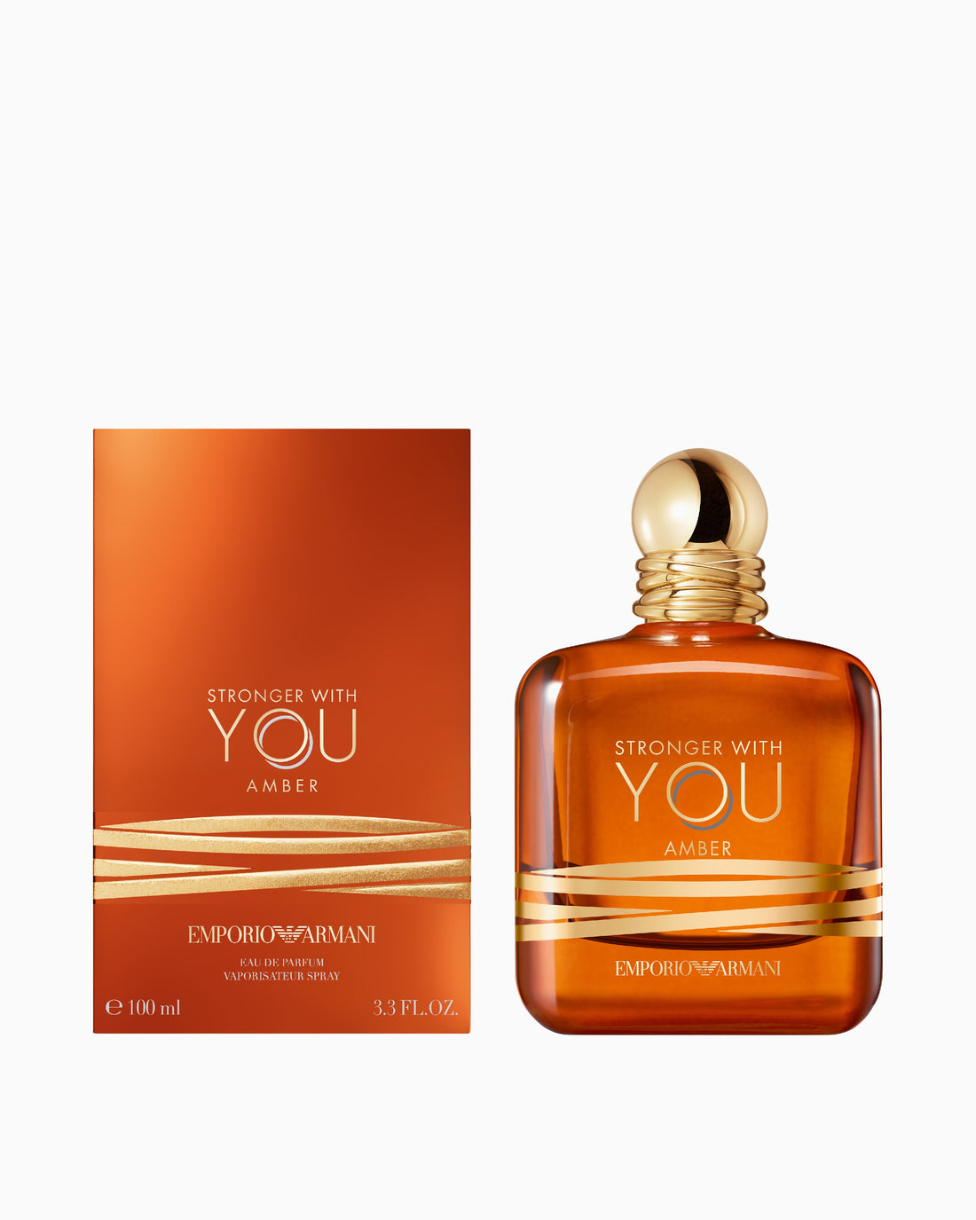 Bottle of EMPORIO ARMANI STRONGER WITH YOU AMBER, 100 ml perfume by Giorgio Armani