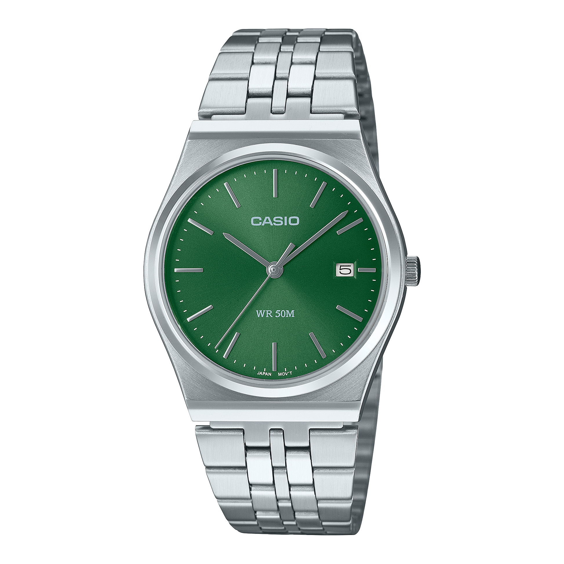 Casio MTP-B145D-3AV | Polished Stainless Steel Mens Analog Watch
