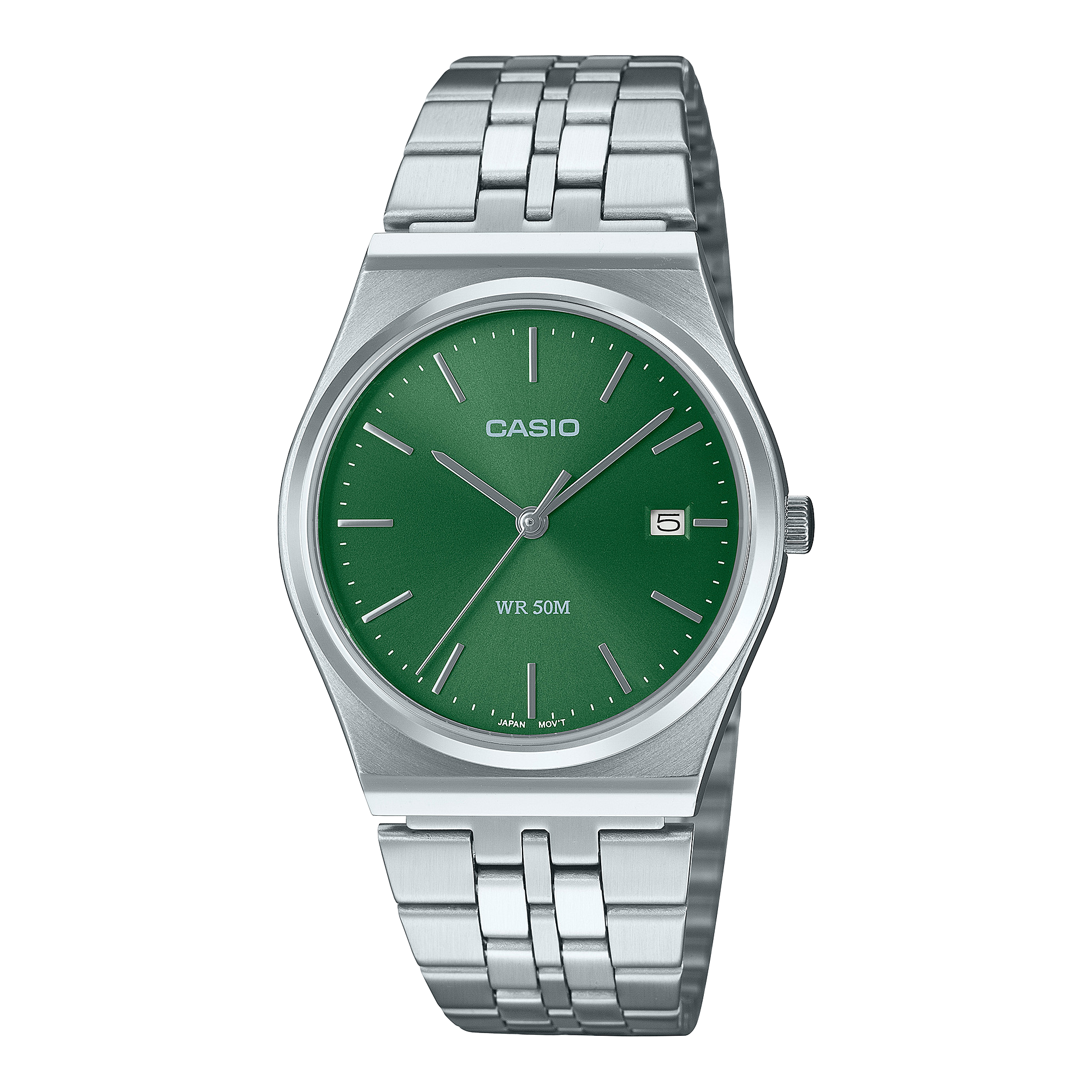 Casio MTP-B145D-3AV | Polished Stainless Steel Mens Analog Watch