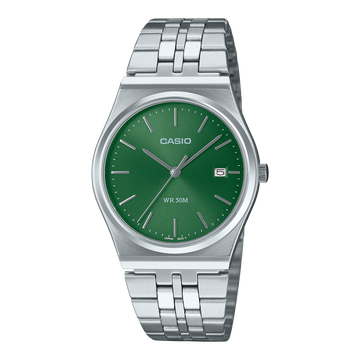 Casio MTP-B145D-3AV | Polished Stainless Steel Mens Analog Watch
