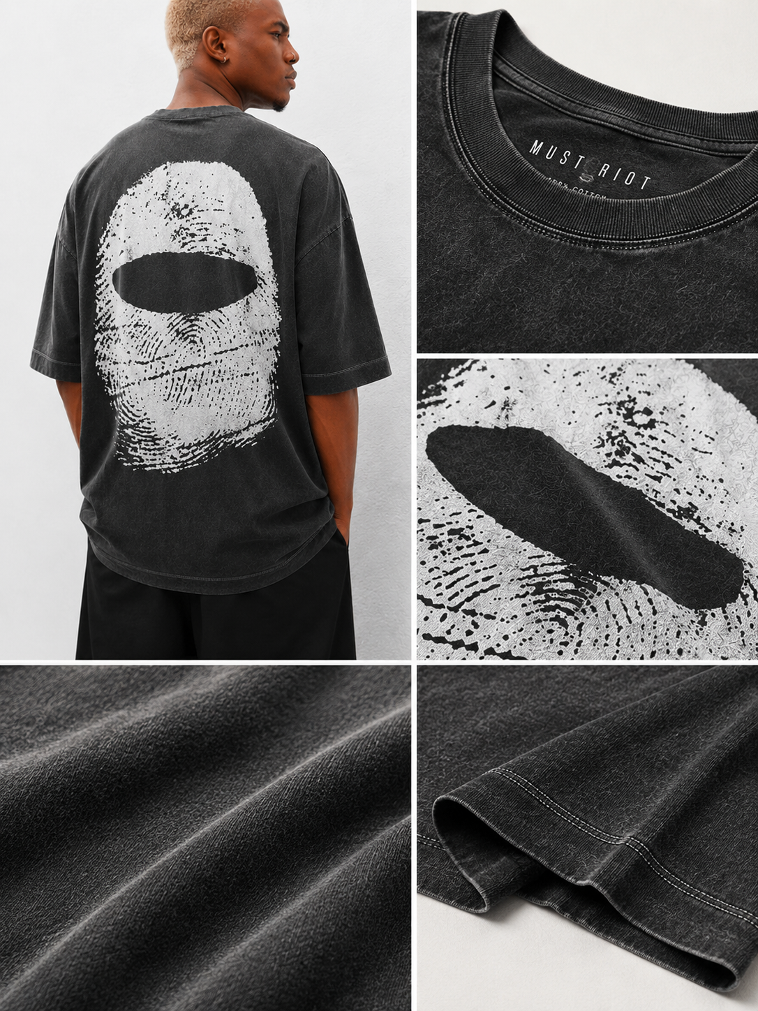 Must Riot Balaclava Grey Tee