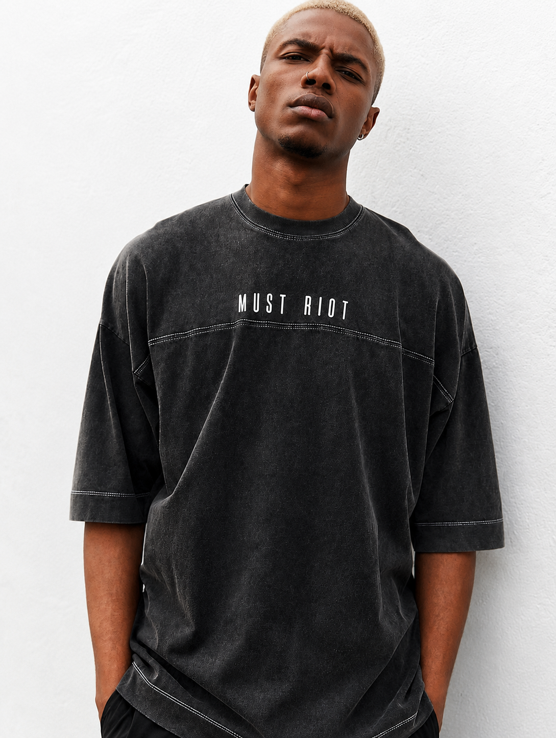 Must Riot Balaclava Grey Tee
