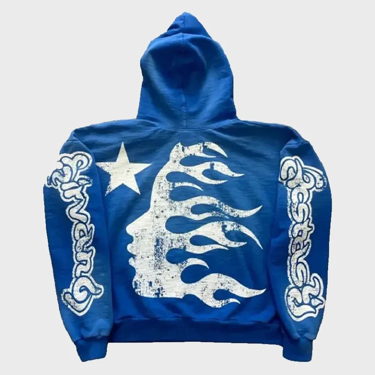 Hellstar blue hoodie premium streetwear sweatshirt